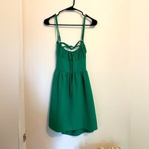 Green summery dress - strappy open back